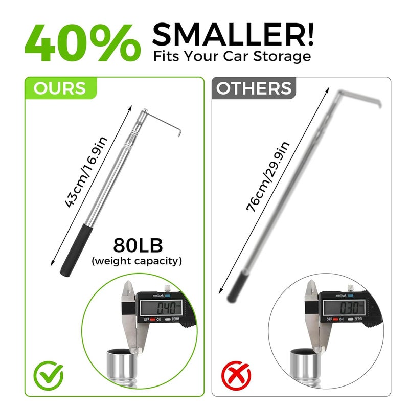 Lconvicely Bed Buddy Truck Tool – Adjustable 16-30 Inch Truck Cargo Grabber with Sturdy Steel Hook, Easy Install, Space-Saving Foldable Design, Perfect for Truck,RV, Boat & More (Curve Hook Set) - Image 3